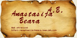 Anastasija Beara vizit kartica